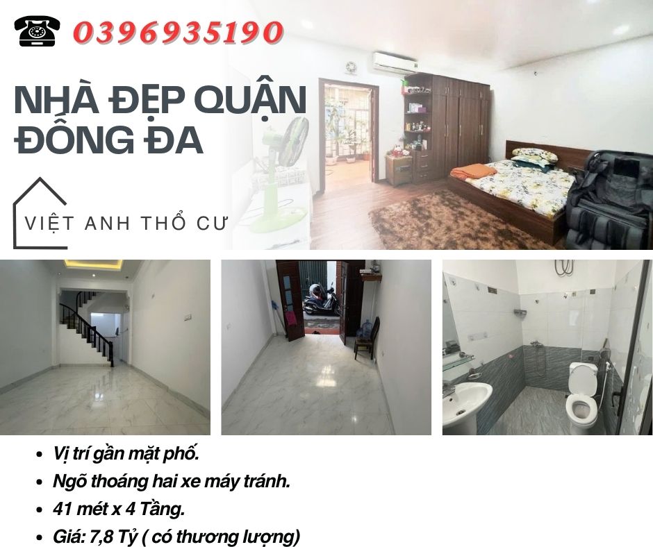 Bán nhà Hào Nam Đống Đa_Gần Mặt Phố_Tiện Ích Đầy Đủ_41mx4T_ Giá: 7.8 Tỷ_Lh: 0396935190